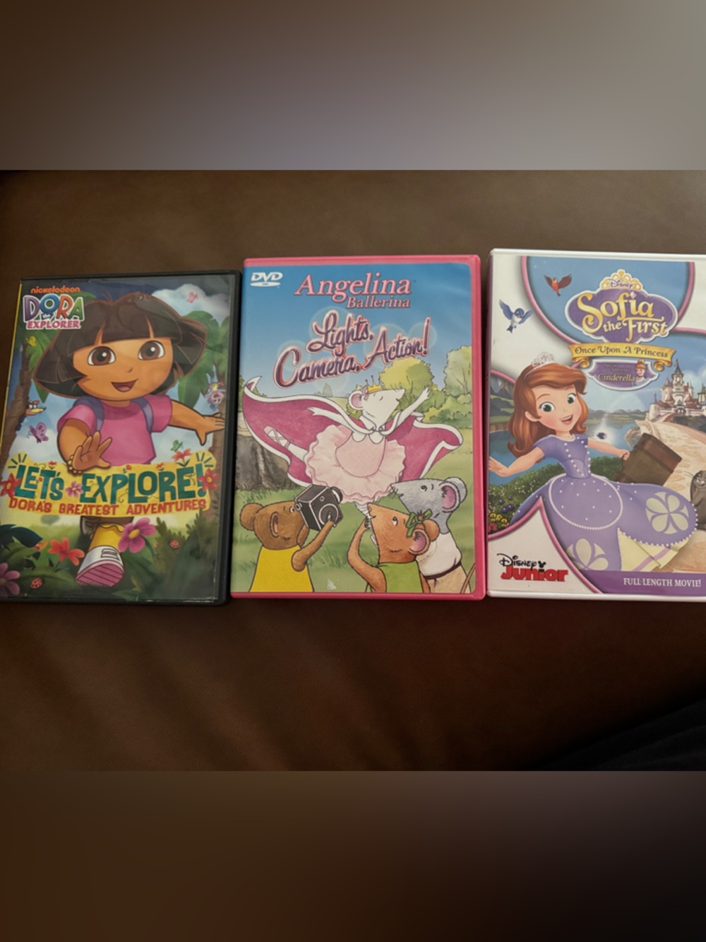 Kids DVD set Sofia the First, Angelina Ballerina, Dora the Explorer